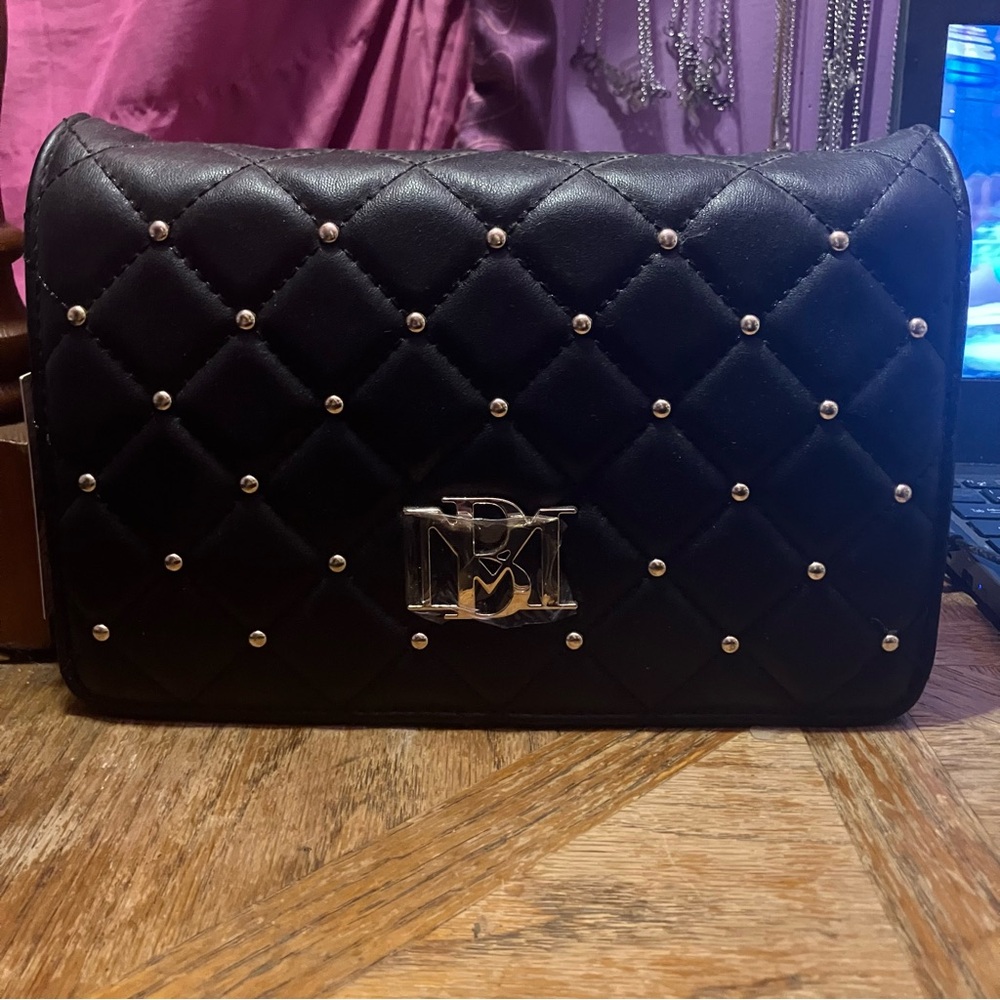 Badgley Mischka Black Quilted Crossbody Bag